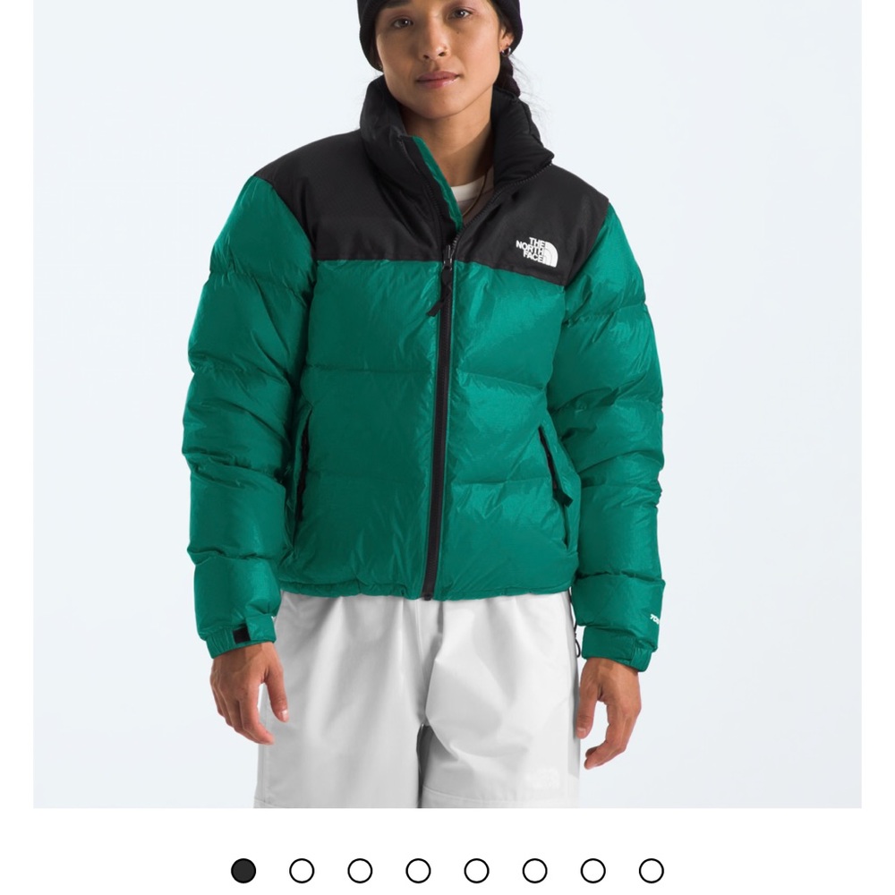 The North Face RETRO 1996 nuptse jacket in EverGreen and Black Puffer Jacket